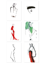 Load image into Gallery viewer, FASHION ILLUSTRATIONS set of six limited edition prints 30 cm x 40 cm - Petra Lunenburg Illustration
